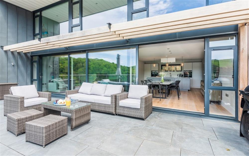 Fantastic terrace to enjoy the views  at Harbour Edge in Newton Ferrers