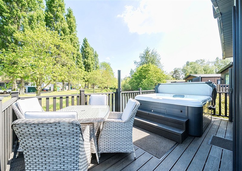 Enjoy a cup of tea on the patio at Harbour Haven - Hayling Island, Hayling Island Holiday Park