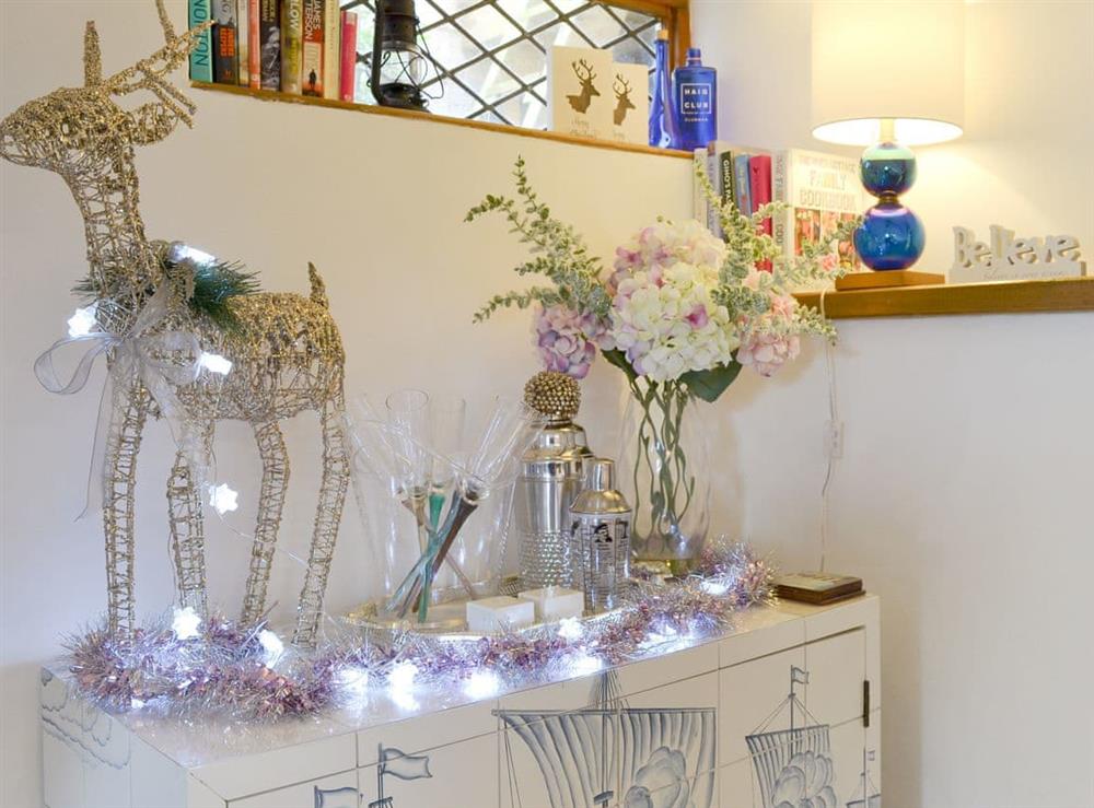 Kitchen decorated at Christmas at Harbour Hideaway in Ilfracombe, Devon