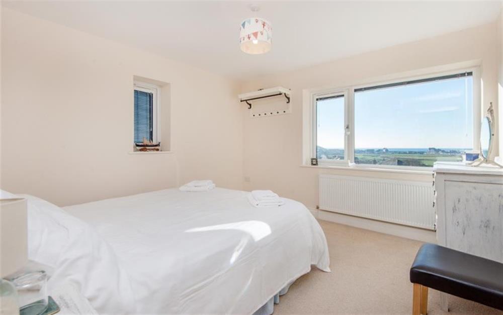 Bedroom 3 with Kingsize bed and sea views at Harbour Lights in Bridport