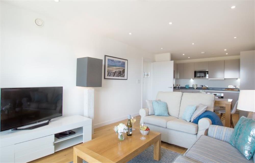 Open-plan living accommodation at Harbour Lights, Newquay 