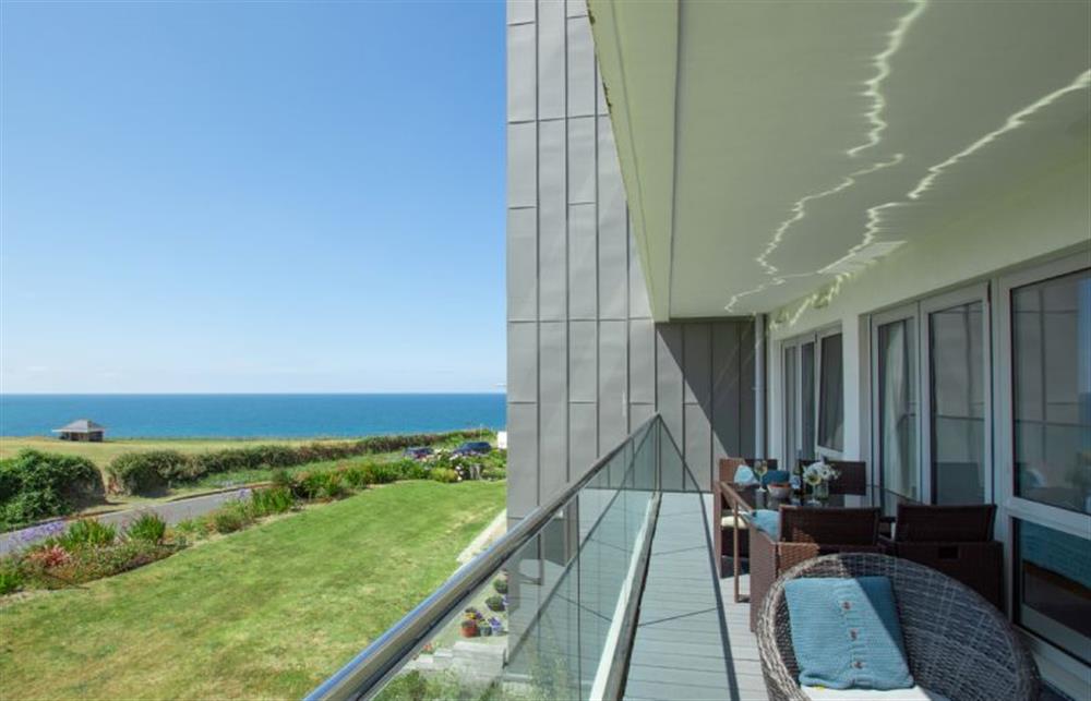 Private balcony with spectacular sea views at Harbour Lights, Newquay 