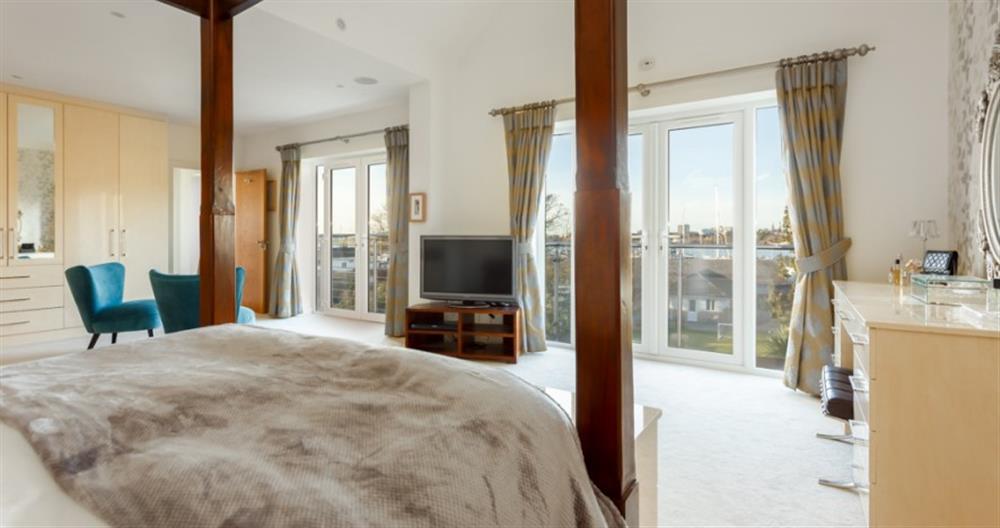 One of the 5 bedrooms at Harbour Lights in Sandbanks