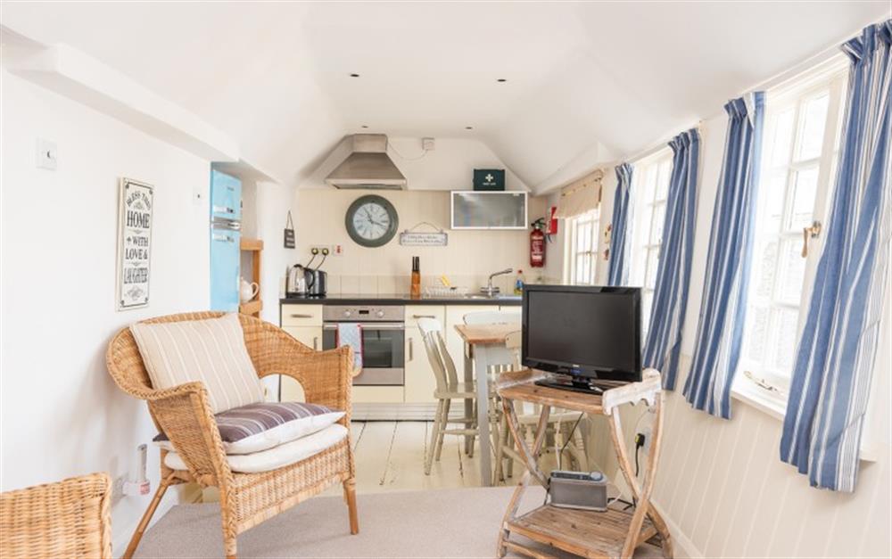 Enjoy the living room at Harbour Loft in Port Isaac