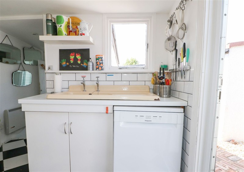 Kitchen at Harbour Road Quirky Beach Railway Carriages, Pagham