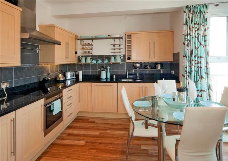 This is the kitchen at Harbour View, Abersoch
