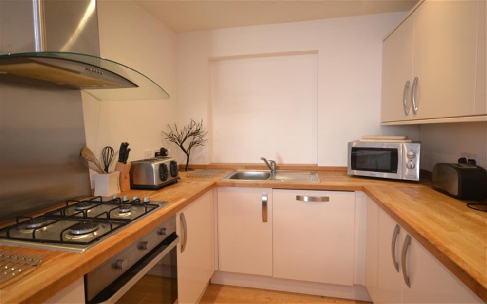 A closer look at the kitchen at Harbour View Apartment in Salcombe