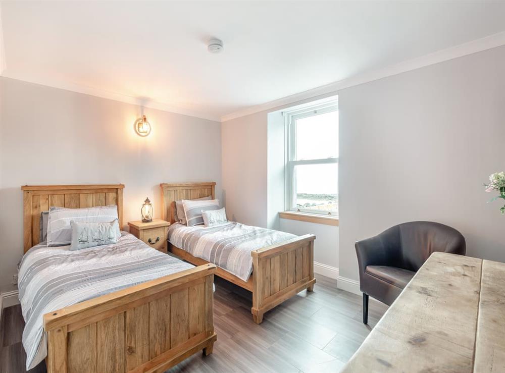 Twin bedroom at Harbour View in Dunure, near Ayr, Ayrshire