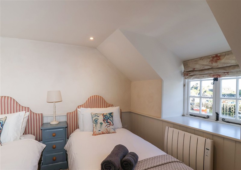 One of the bedrooms at Harbour View, Polperro
