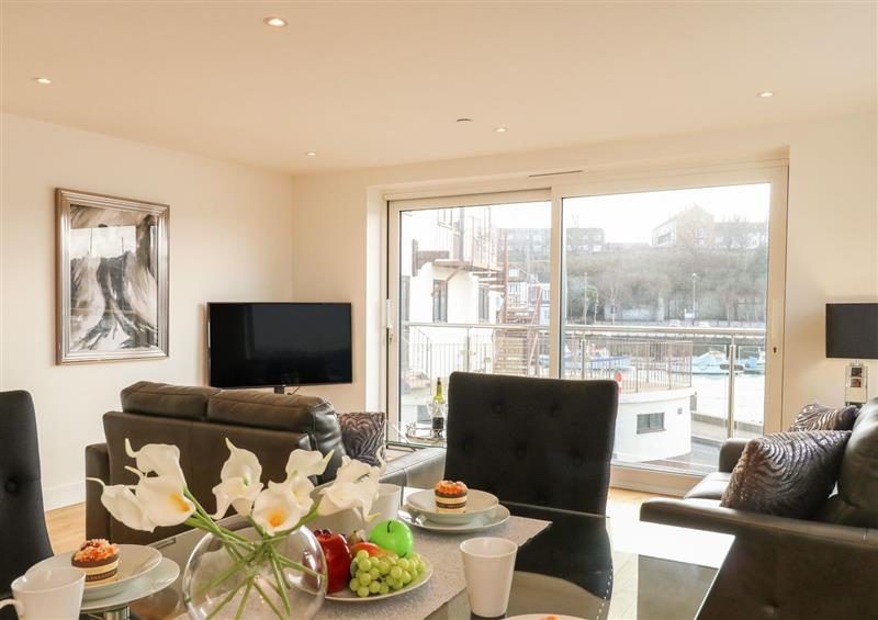Enjoy the living room at Harbourside Haven Apartment 1, Weymouth