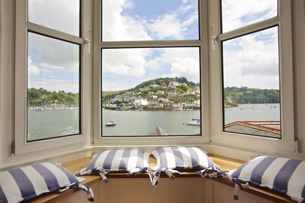 Comfortable bay window with views over the River Dart at Harbourside in South Town, Dartmouth