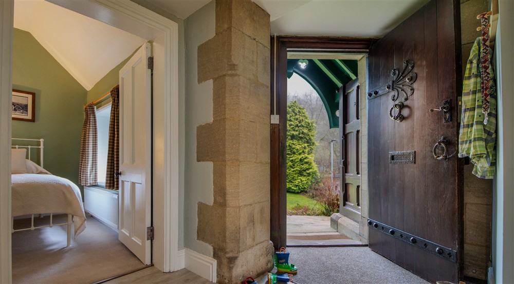 The entrance hall at Hardcastle Lodge in Hebden Bridge, West Yorkshire