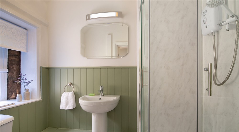 The shower room at Hardcastle Lodge in Hebden Bridge, West Yorkshire