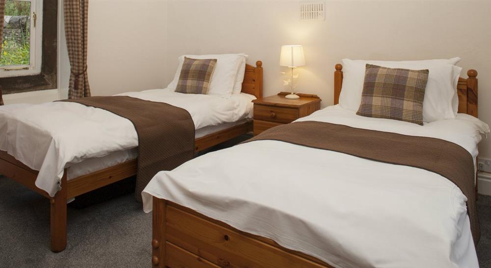 The twin bedroom at Hardcastle Lodge in Hebden Bridge, West Yorkshire