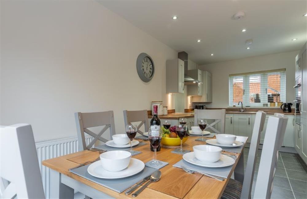 Ground floor: The dual aspect dining kitchen is spacious and light at Hare Cottage, Bodham near Holt