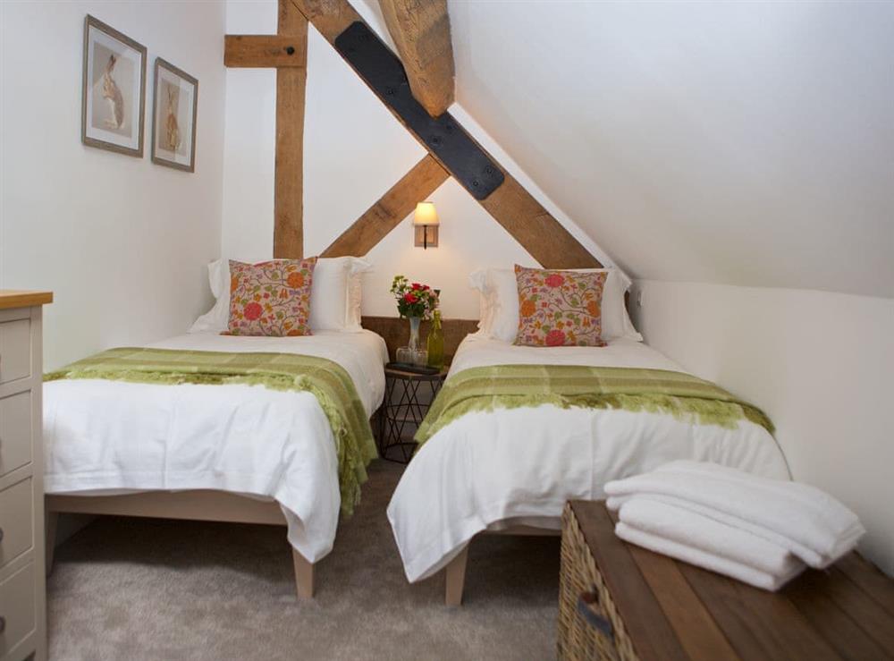Twin bedroom at Hares Hollow in Llanymynech, Shropshire