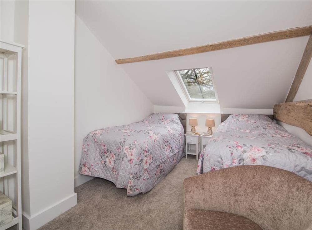 Twin bedroom at Harewood Barn in Brompton Regis, near Dulverton, Somerset