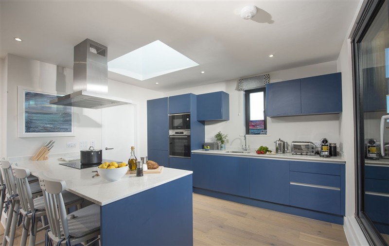 The kitchen at Harlyn Penthouse, Cornwall