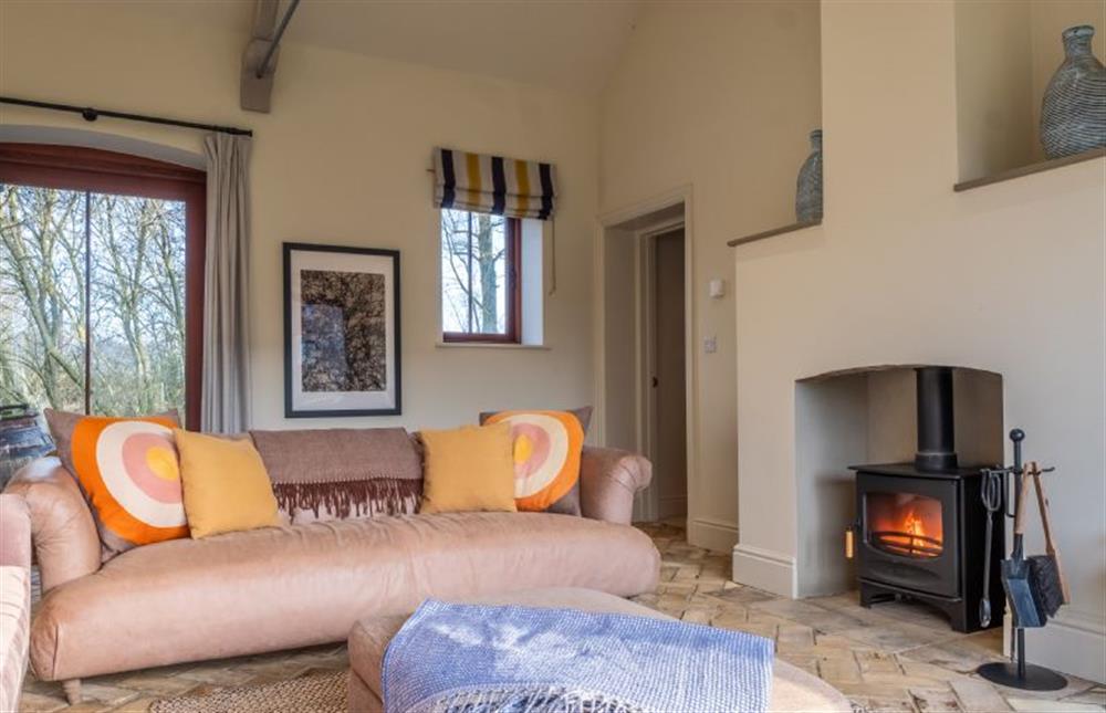 Sitting area with wood burning stove