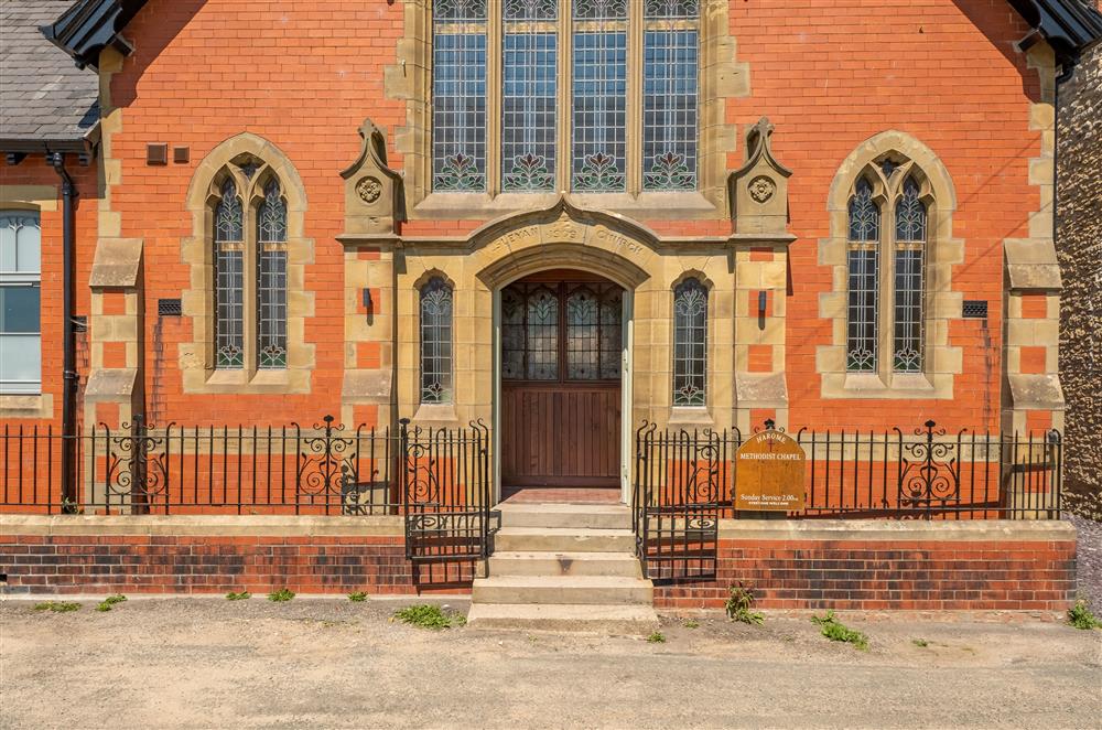 Front entrance into the vestibule  at Harome Chapel, Harome, near Helmsley 