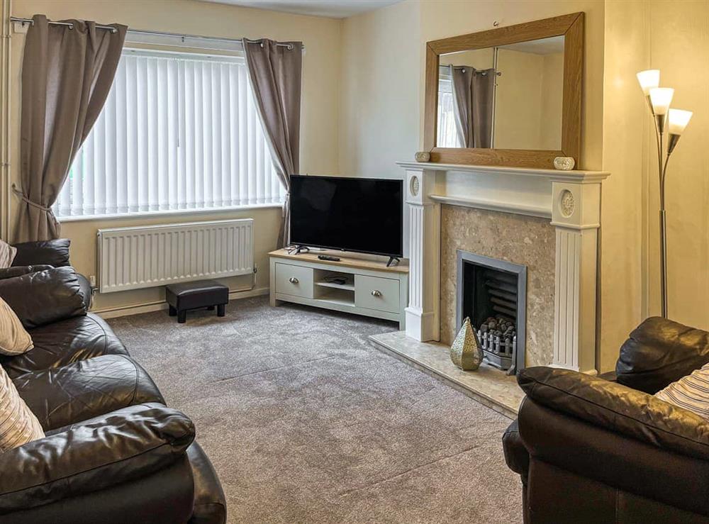 Living room at Harris House in Inkersall, near Chesterfield, Derbyshire