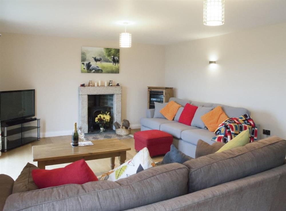 Welcoming living room at Harrowbeard House in Marhamchurch, near Bude, Cornwall