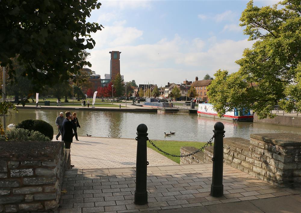 Nearby Stratford-upon-Avon, view across the River Avon to the Royal Shakespeare Theatre