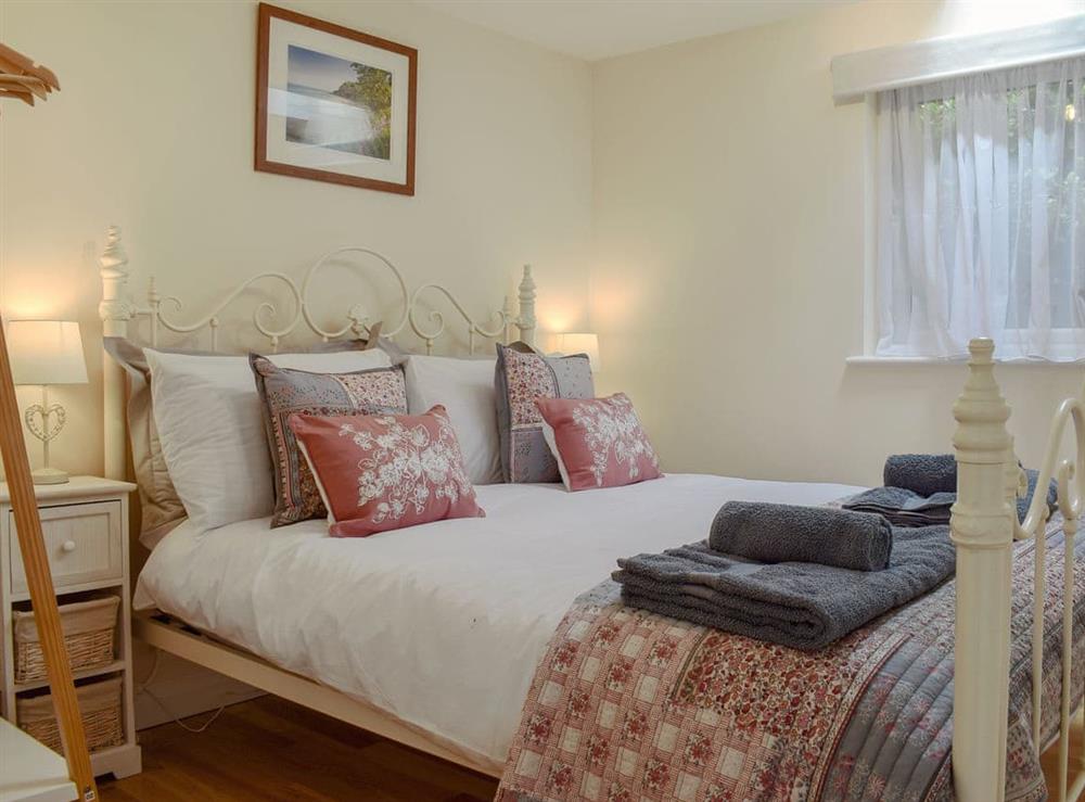 Comfortable double bedroom at Harrys Hut in Brighstone, near Freshwater, Isle of Wight