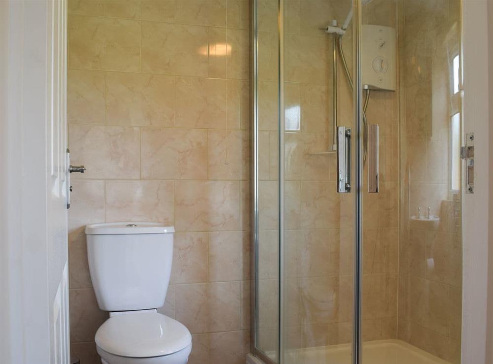 Shower room at Harrys Hut in Brighstone, near Freshwater, Isle of Wight