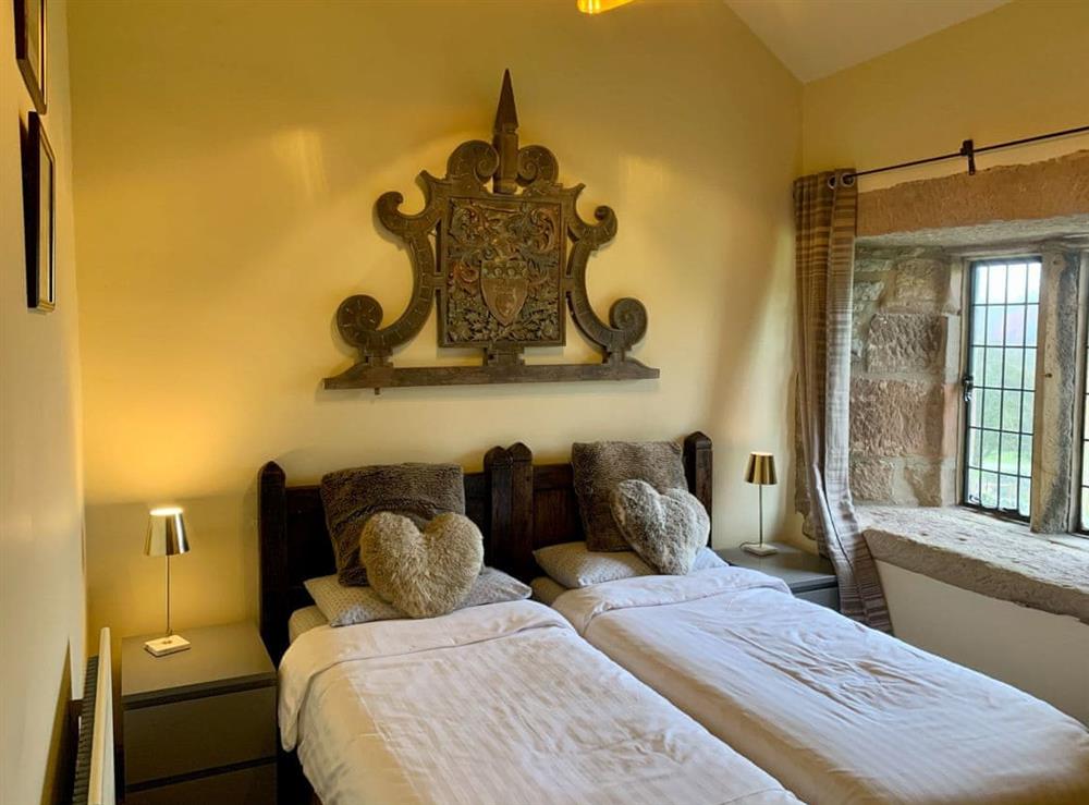 Twin bedroom at Hartle in Alport, Nr Bakewell, Derbyshire., Great Britain