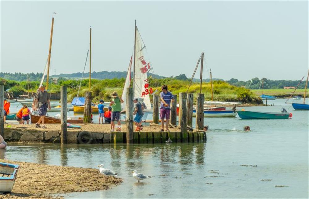 A great past-time is crabbing from the harbour pontoon at Harts House, Burnham Overy Staithe near Kings Lynn
