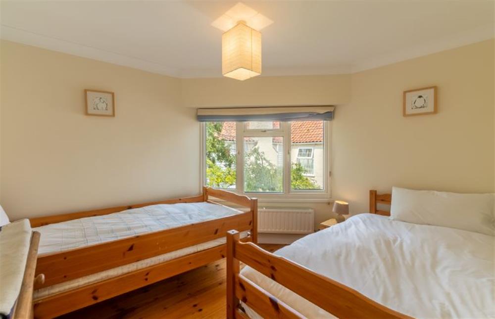 First floor: Bedroom four with twin beds at Harts House, Burnham Overy Staithe near Kings Lynn