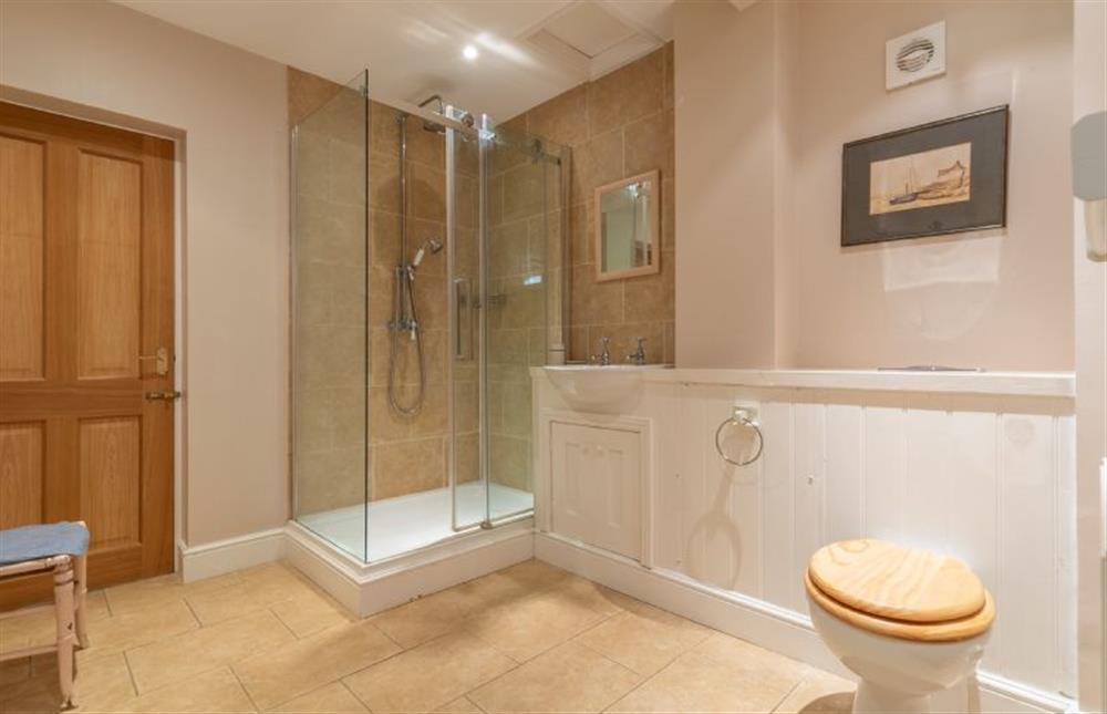 Ground floor: Shower room with monsoon shower at Harts House, Burnham Overy Staithe near Kings Lynn