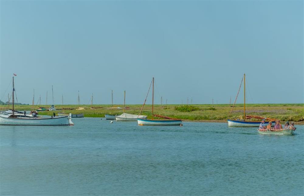 Walk across the channel at low tide and sunbathe on the little beach opposite at Harts House, Burnham Overy Staithe near Kings Lynn