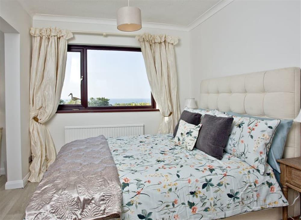 Comfortable double bedroom at Hawks Ridge in Downderry, Cornwall