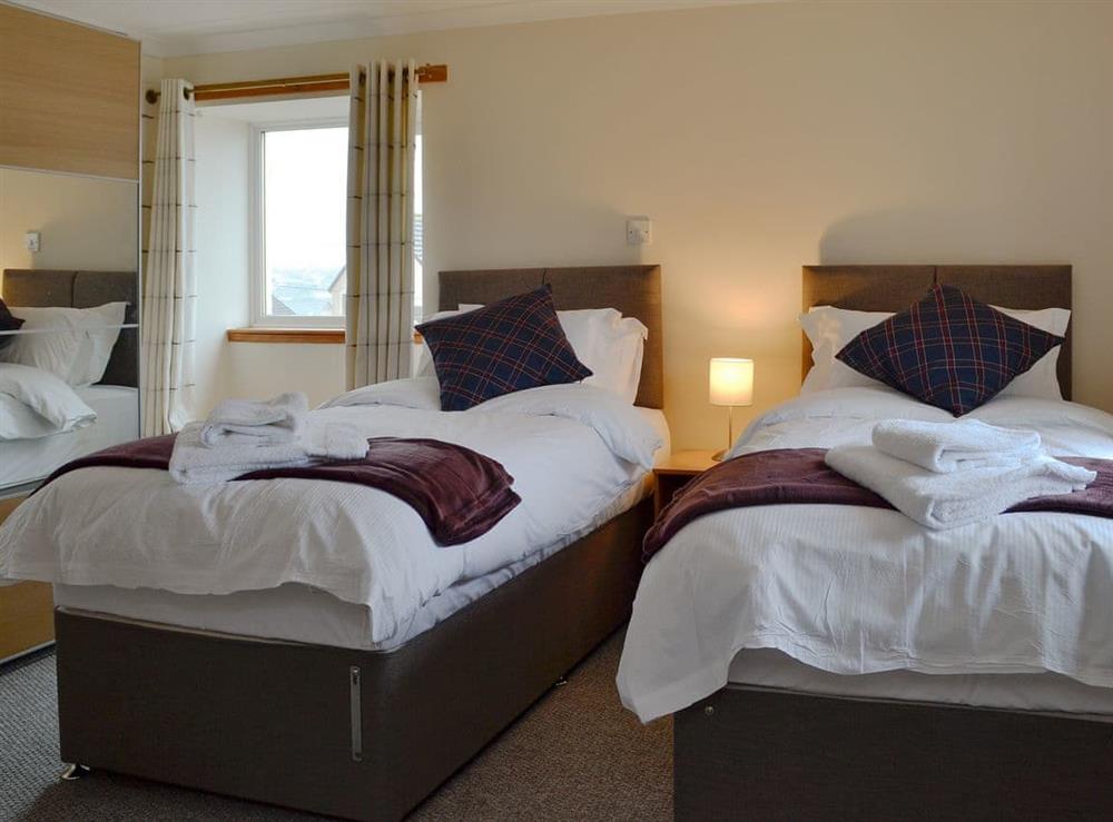 Twin bedroom at Hawthorn Cottage in Stranraer, Wigtownshire