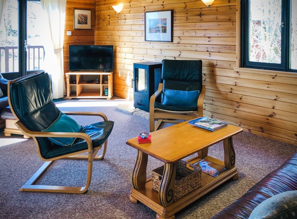 Open plan living space at Hawthorn Lodge in Acharacle, near Ardnamurchan, Argyll