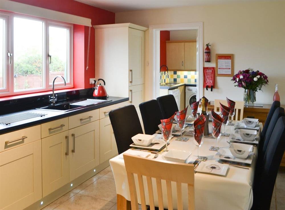 Convenient dining area within kitchen at Hawthorne House in Amble, near Warkworth, Northumberland