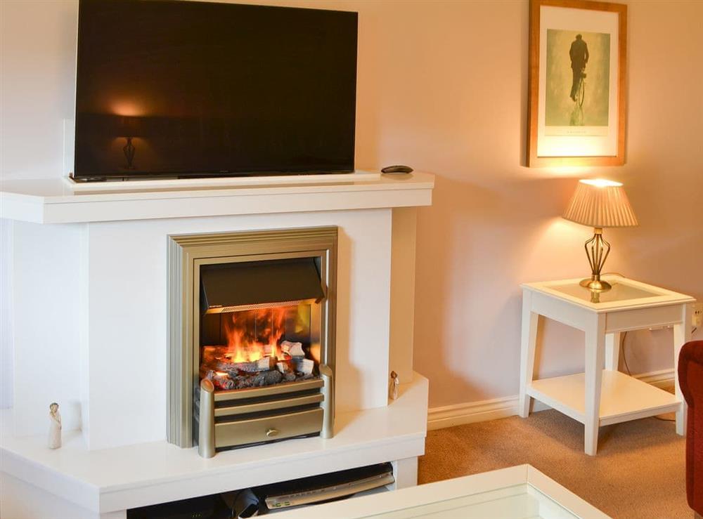 Delightful contemporary fireplace at Hawthorne House in Amble, near Warkworth, Northumberland