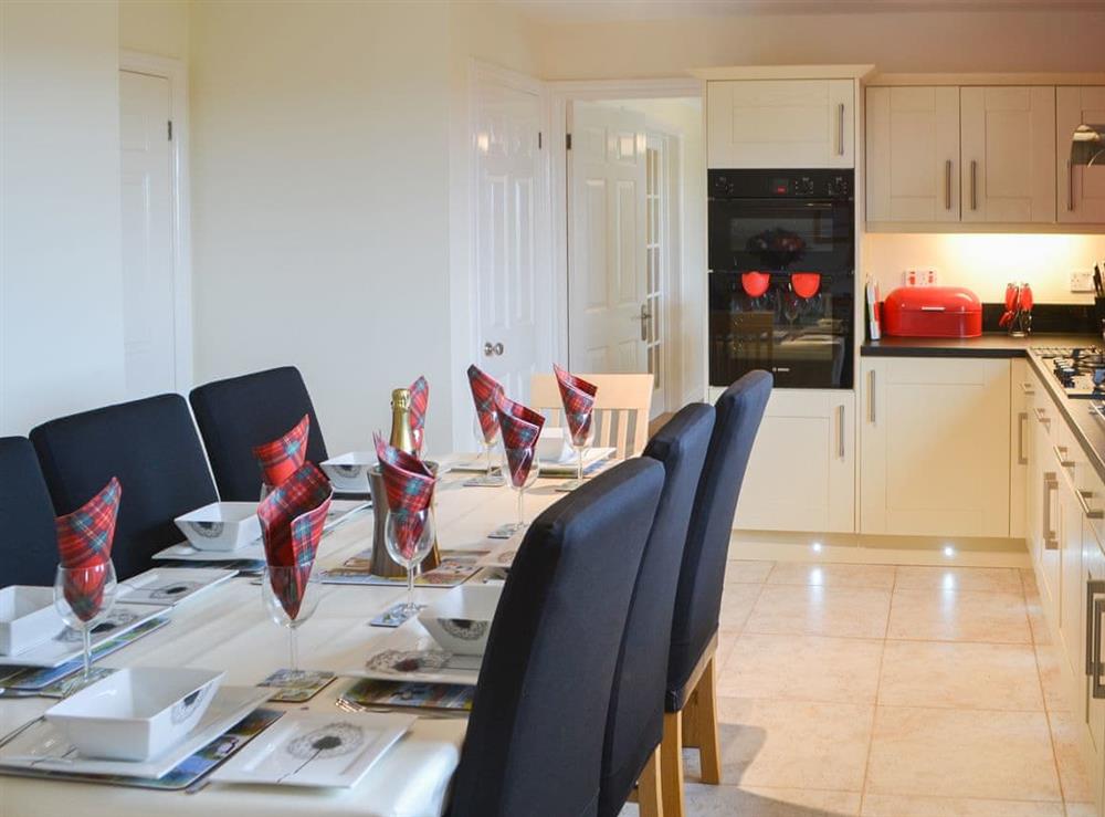 Spacious fully appointed kitchen with dining area at Hawthorne House in Amble, near Warkworth, Northumberland