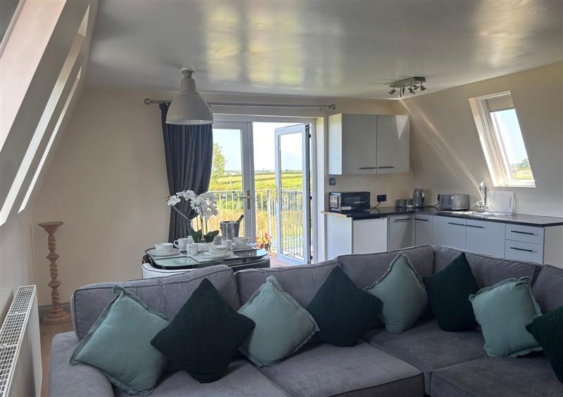 The living room at Hayes Lodge Coach House, Ashreigney near Dolton
