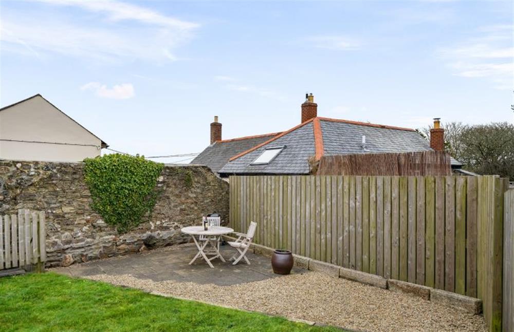 The outside seating area is the perfect place to while away the evenings  at Hayloft at Trevissick Farm, Porthtowan