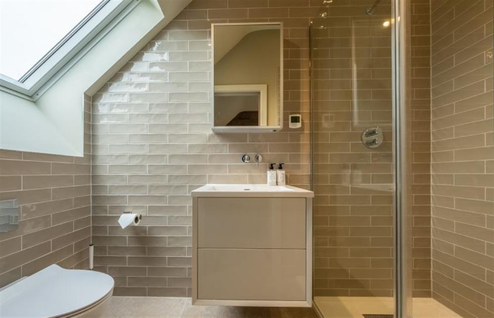 En-suite shower room to bathroom two at Hayloft, Burnham Market near Kings Lynn