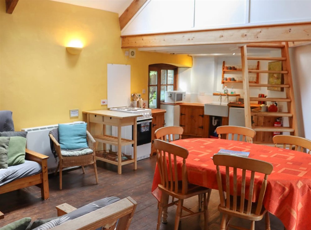 Open plan living space at Hayloft in Fishguard, Dyfed