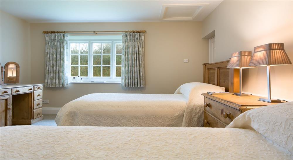 The twin bedroom at Hayloft in Truro, Cornwall