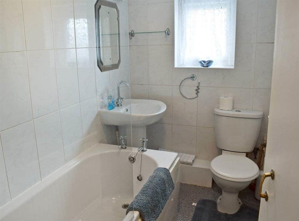 Bathroom with shower over bath at Hayrake in Ambleside, Cumbria
