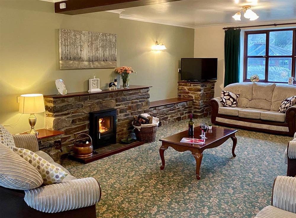 Characterful living room at Hayscastle Farmhouse, 