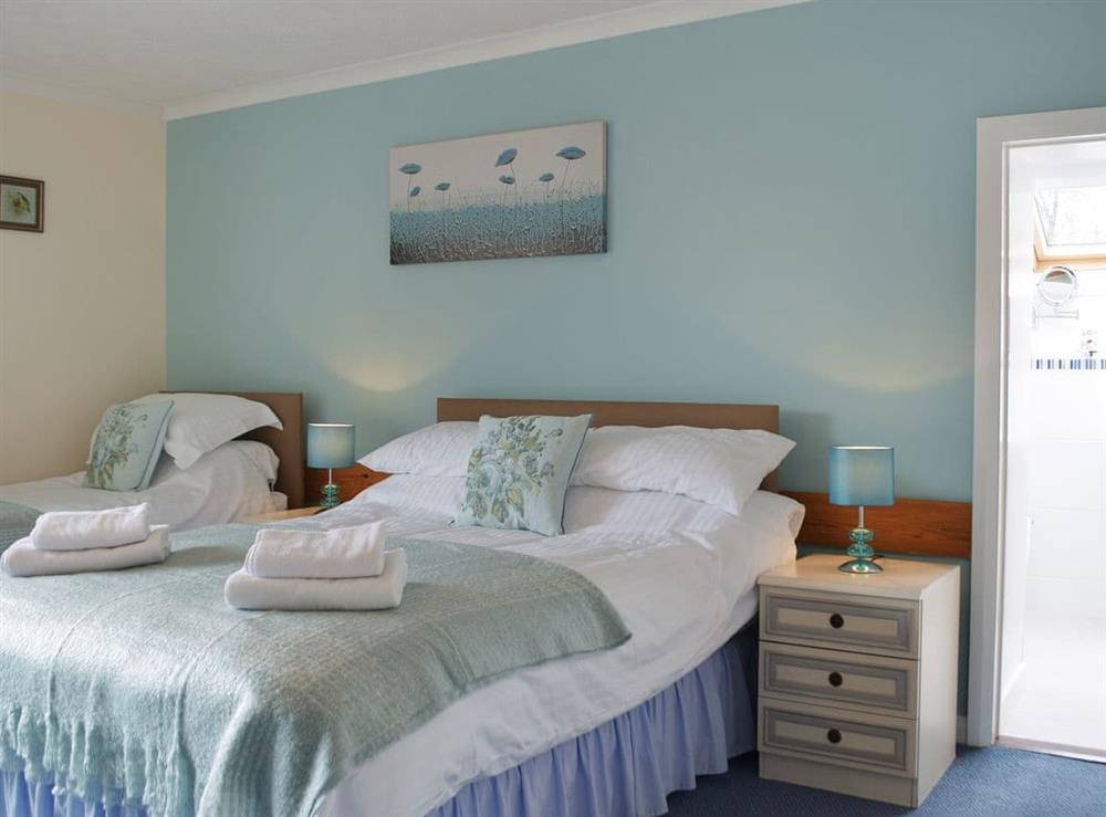Comfortable bedroom with en-suite at Hayscastle Farmhouse, 