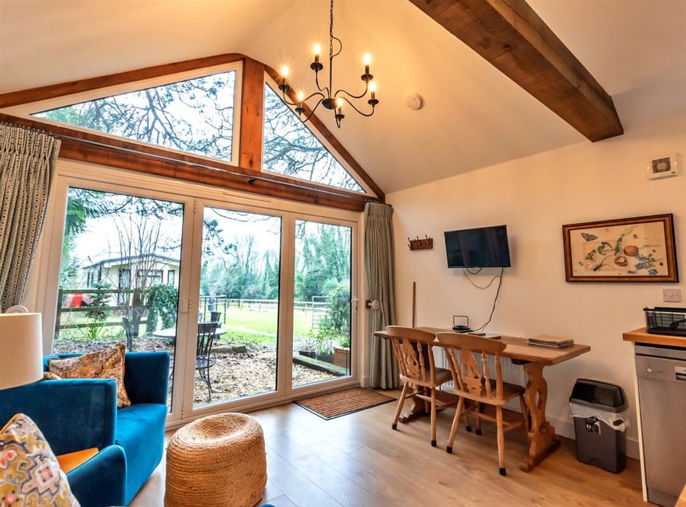 Open plan living space at Hazel Cottage in Soberton, Hampshire
