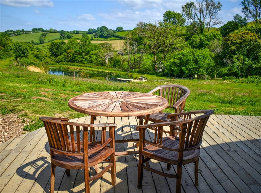 Sitting-out-area at Hazel Roundhouse in Beaminster, Dorset